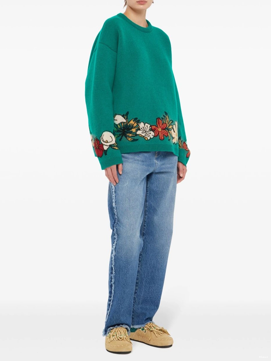 Cheap cashmere Alanui jumper intarsia-knit floral Women 0520